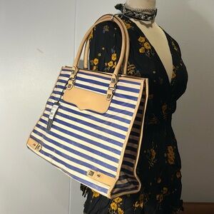 NWT Rebecca Minkoff stripe tote significant storage wear
